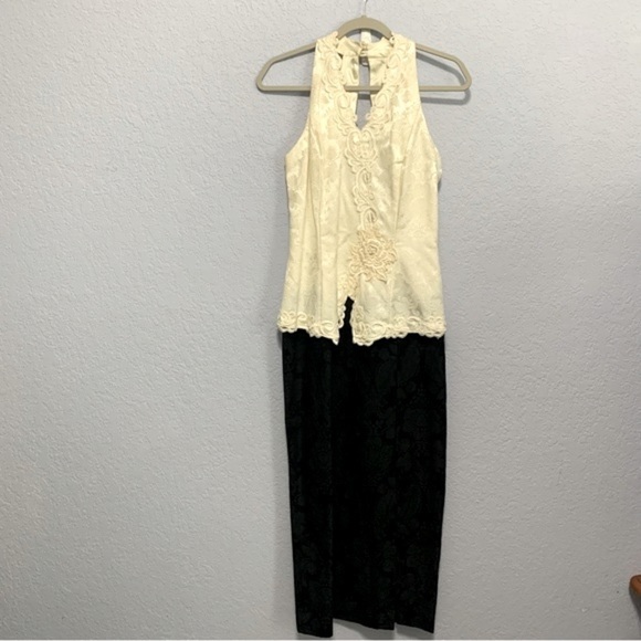 Scott McClintock Vintage Halter Top Embroidered Evening Dress - Picture 1 of 10